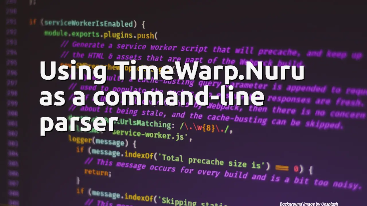 Using TimeWarp.Nuru as a command-line parser